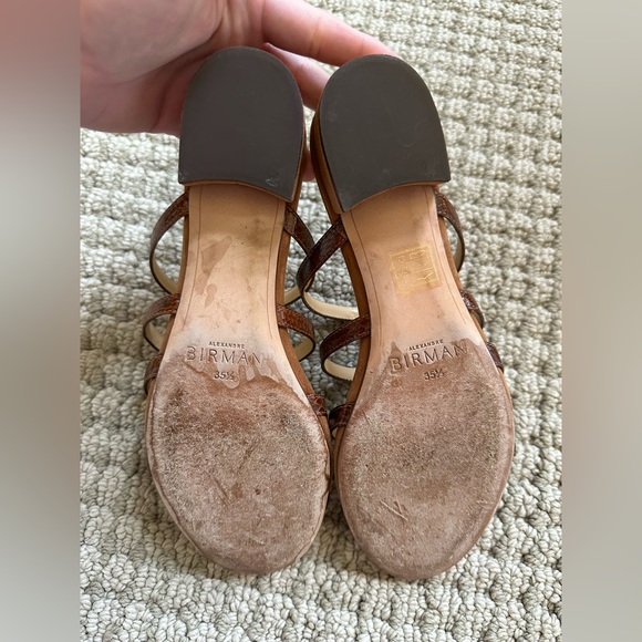 ALEXANDRE BIRMAN LOW HEEL CROC SANDALS. BROWN. SIZE 35.5. - Picture 4 of 4